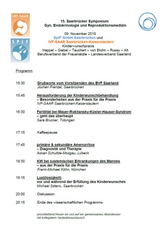 PROGRAMM 15. Saarbrücker Symposium